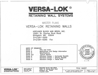Versalok Standard 6 Retaining Wall Masterplan